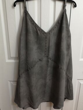 Torrid Size 6x Studded Grey Suede-Look Cami Tank Top